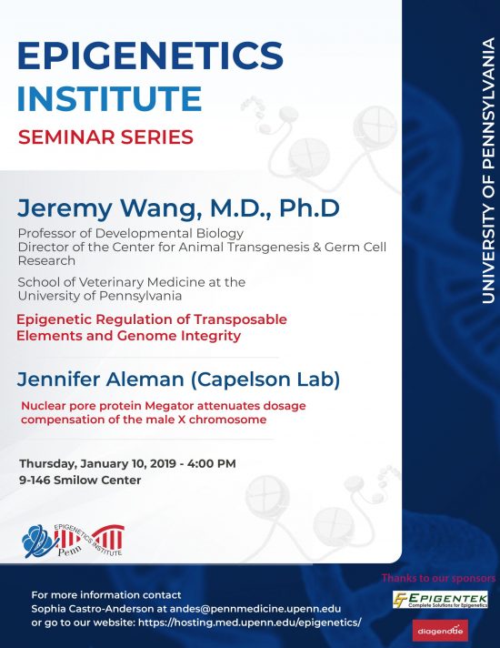 Jeremy Wang, Ph.D. – Epigenetics Monthly Seminar Series