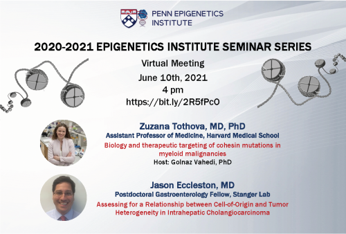 Zuzana Tothova, M.D., Ph.D. & Jason Eccleston (Stanger Lab) – Virtual Epigenetics Monthly Seminar Series