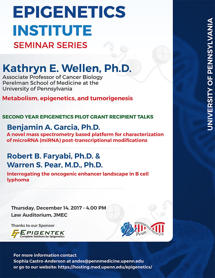 12/14/17: Epigenetics Institute Monthly Seminar Series