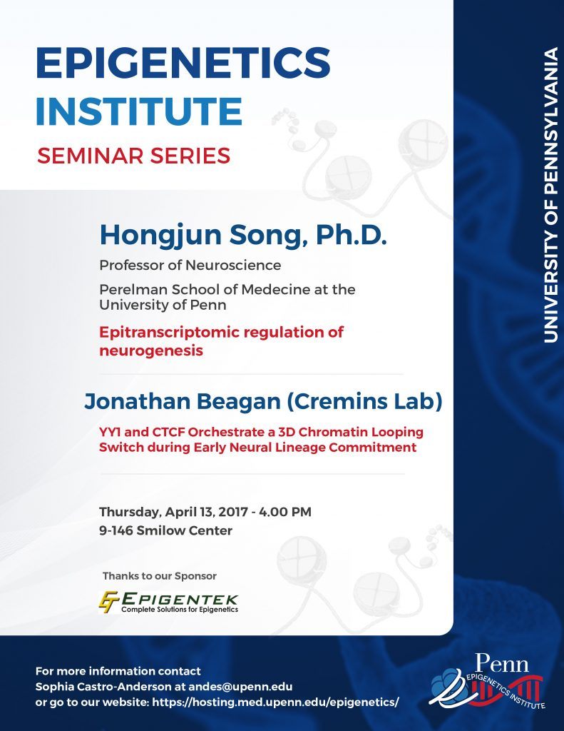 Penn Epigenetics Seminar, 4/13/17