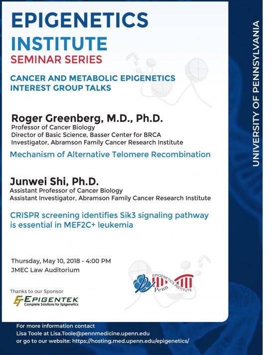 Cancer and Metabolic Epigenetics Interest Group Talks