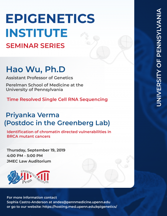 Hao Wu, Ph.D. – Epigenetics Monthly Seminar Series
