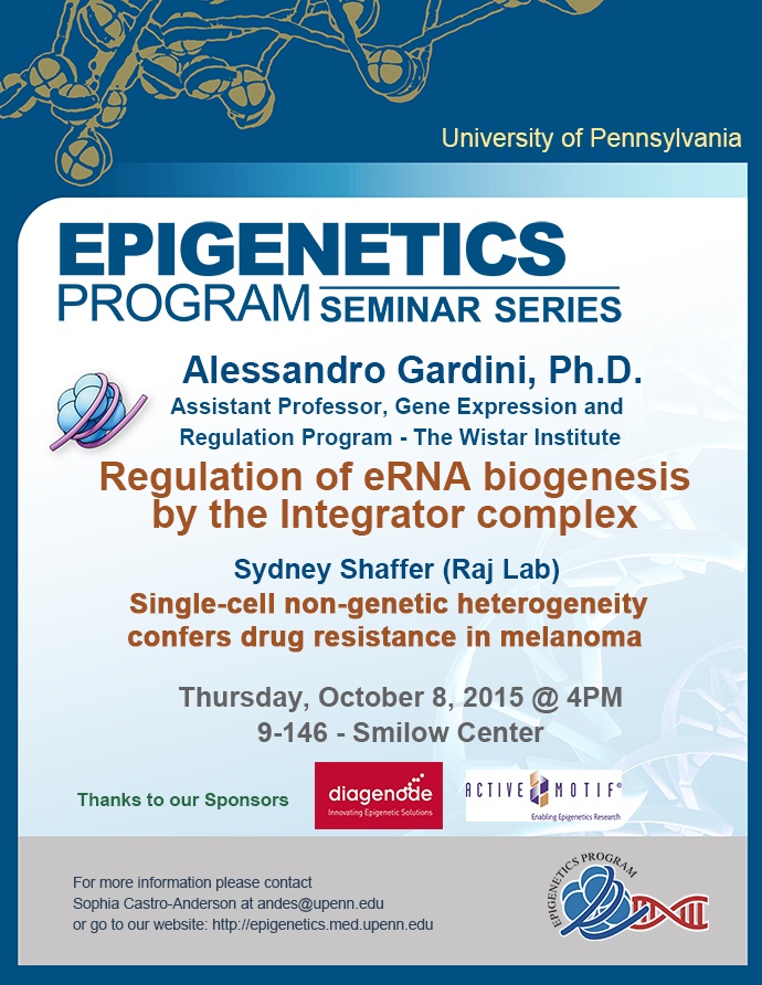 Penn Epigenetics Seminar, 10/8/15