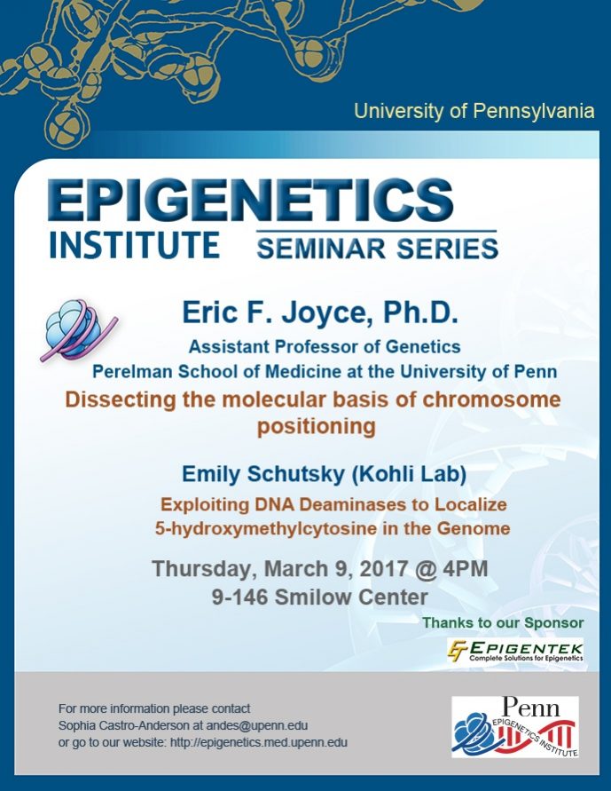 Penn Epigenetics Seminar, 9/8/16