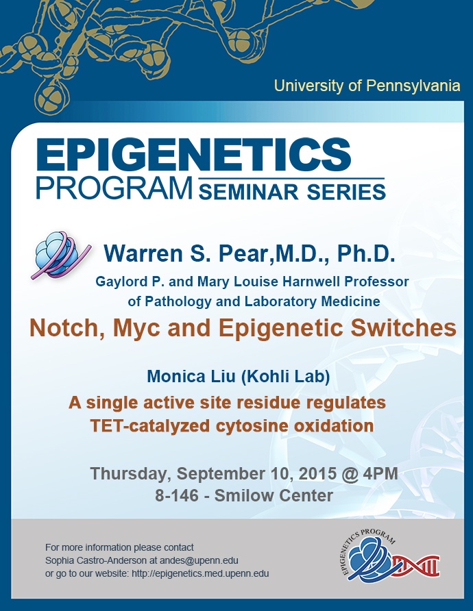 Penn Epigenetics Seminar, 9/10/15