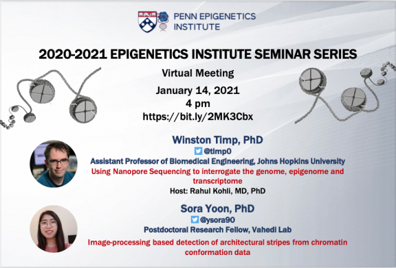 Winston Timp, Ph.D. & Sora Yoon, Ph.D. (Vahedi Lab)  – Virtual Epigenetics Monthly Seminar Series